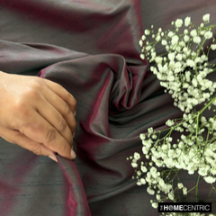 Green And Fuchsia Art Silk / Faux Silk Fabric By The Metre