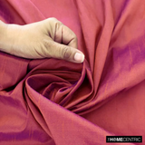 Rust And Purple Art Silk / Faux Silk Fabric By The Metre