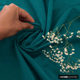 Peacock Blueish Green Art Silk / Faux Silk Fabric By The Metre