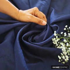 Navy Blue Art Silk / Faux Silk Fabric By The Metre