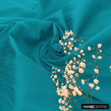 Teal Blue Art Silk/Faux Silk Fabric by the Metre, 1 Metre Blue Silk Fabric