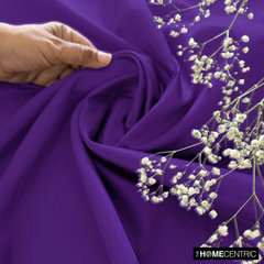 Bright Purple Art Silk / Faux Silk Fabric By The Metre