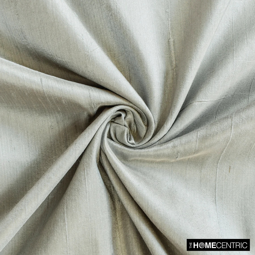 Light Gray Silk Dupioni Fabric By The Metre