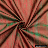 Red, Green Silk Dupioni Fabric By The Metre