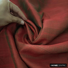 Red, Green Silk Dupioni Fabric By The Metre