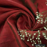 Red, Green Silk Dupioni Fabric By The Metre