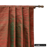 Red, Green Silk Dupioni Fabric By The Metre