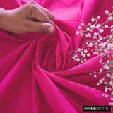 Fuchsia Pink Silk Dupioni Fabric By The Metre