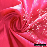 Coral Pink Silk Dupioni Fabric By The Metre