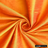 Saffron Orange Silk Dupioni Fabric By The Metre