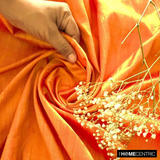 Saffron Orange Silk Dupioni Fabric By The Metre