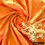 Saffron Orange Silk Dupioni Fabric By The Metre