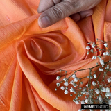 Peach Orange Silk Dupioni Fabric By The Metre