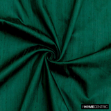 Dark Green Silk Dupioni Fabric By The Metre