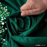 Dark Green Silk Dupioni Fabric By The Metre