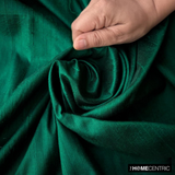 Dark Green Silk Dupioni Fabric By The Metre