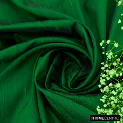 Forest Green Silk Dupioni Fabric By The Metre