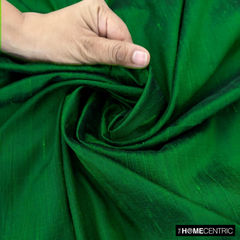 Forest Green Silk Dupioni Fabric By The Metre