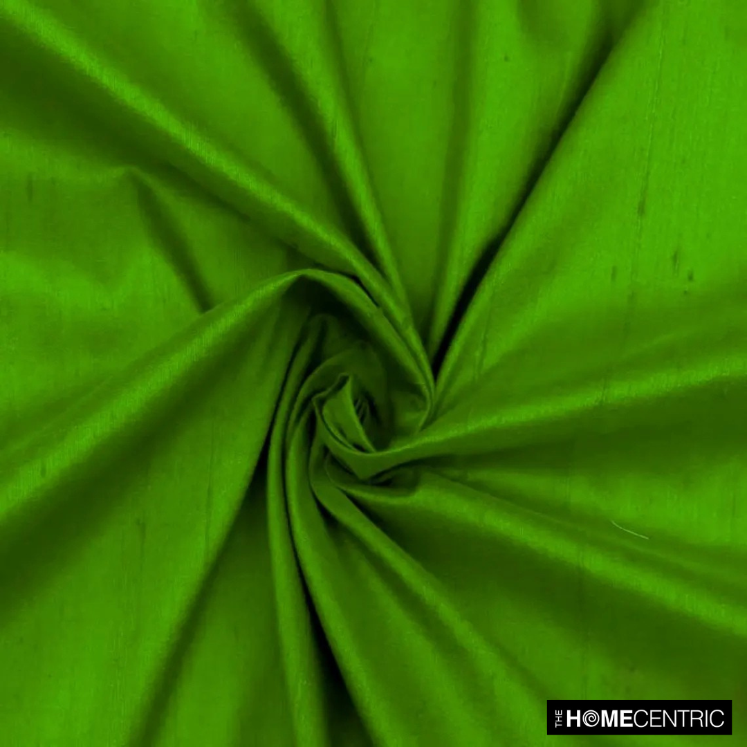 Grass Green Silk Dupioni Fabric By The Metre