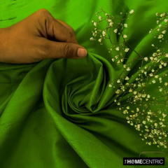 Light Emerald Green Silk Dupioni Fabric By The Metre
