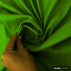 Grass Green Silk Dupioni Fabric By The Metre