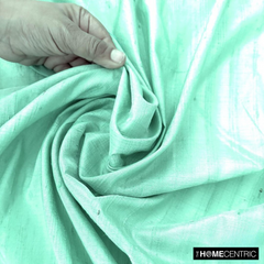 Mint Green Silk Dupioni Fabric By The Metre