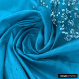 Peacock Blue Silk Dupioni Fabric By The Metre