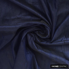 Navy Blue Silk Dupioni Fabric By The Metre
