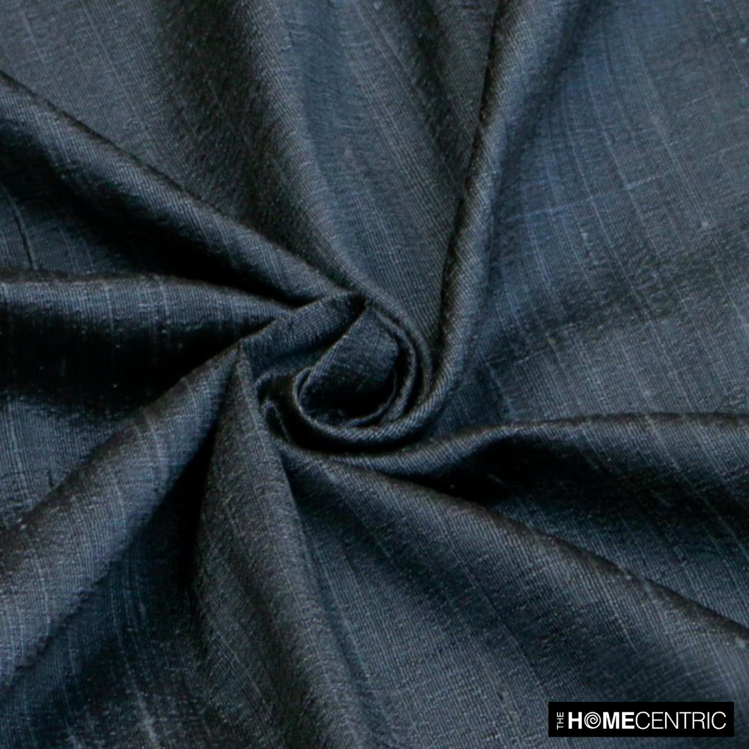 Midnight Blue Silk Dupioni Fabric By The Metre