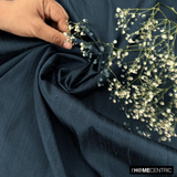 Midnight Blue Silk Dupioni Fabric By The Metre