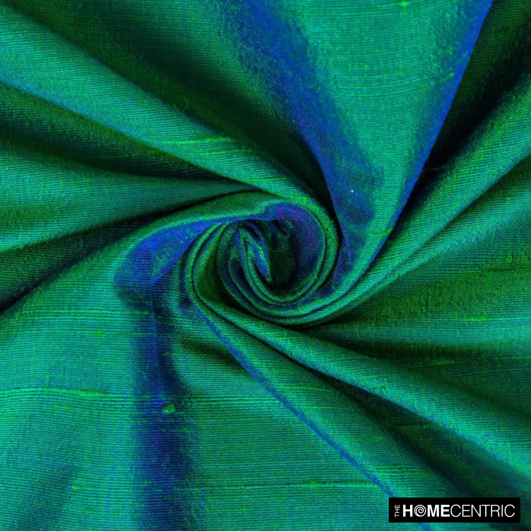 Peacock Silk Dupioni Fabric By The Metre