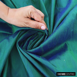 Peacock Silk Dupioni Fabric By The Metre