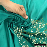 Emerald Green Silk Dupioni Fabric By The Metre