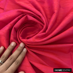 Pink, Orange 100% Pure Silk Dupioni Fabric By The Metre