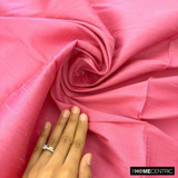 Coral Pink 100% Pure Silk Dupioni Fabric By The Metre
