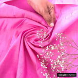 Bubblegum Pink 100% Pure Silk Dupioni Fabric By The Metre