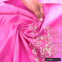 Bubblegum Pink 100% Pure Silk Dupioni Fabric By The Metre