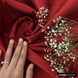 Deep Red 100% Pure Silk Dupioni Fabric By The Metre