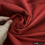 Deep Red 100% Pure Silk Dupioni Fabric By The Metre
