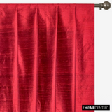 Deep Red 100% Pure Silk Dupioni Fabric By The Metre