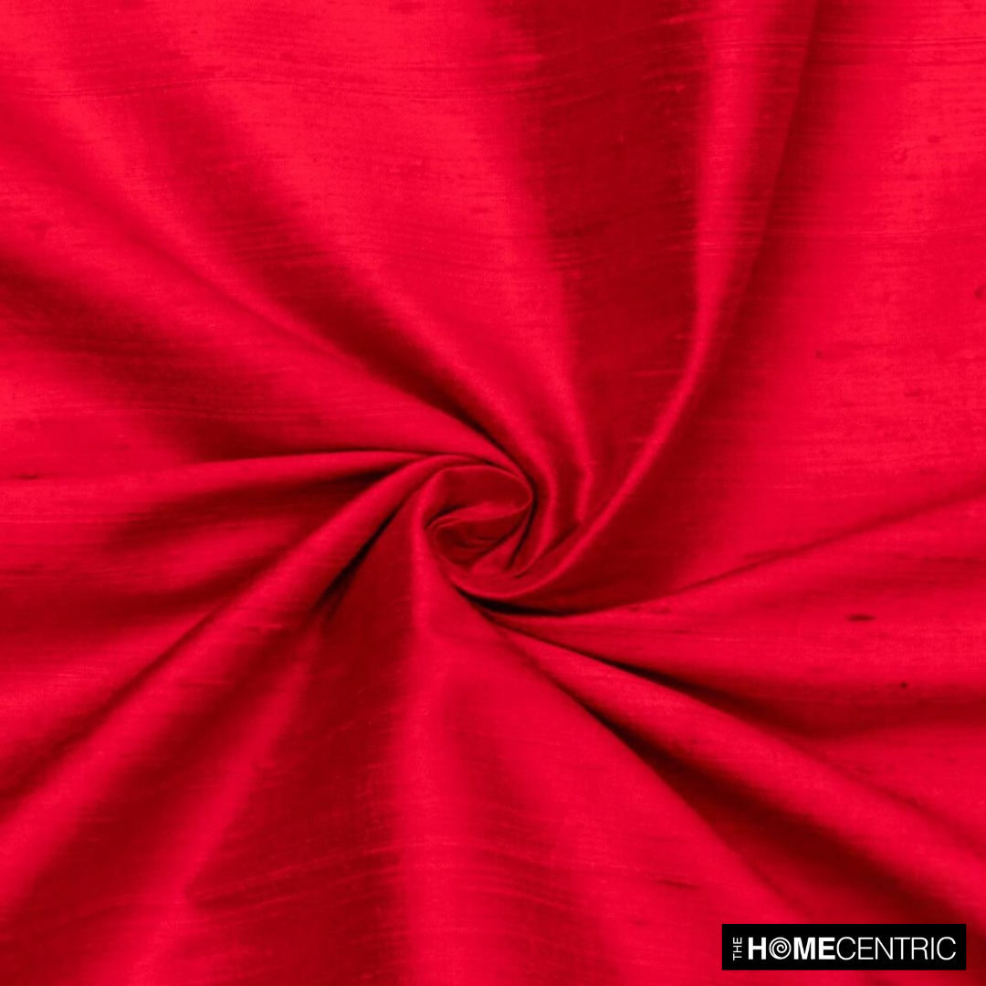 Blood Red 100% Pure Silk Fabric By The Metre