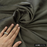 Taupe Green 100% Pure Silk Dupioni Fabric By The Metre