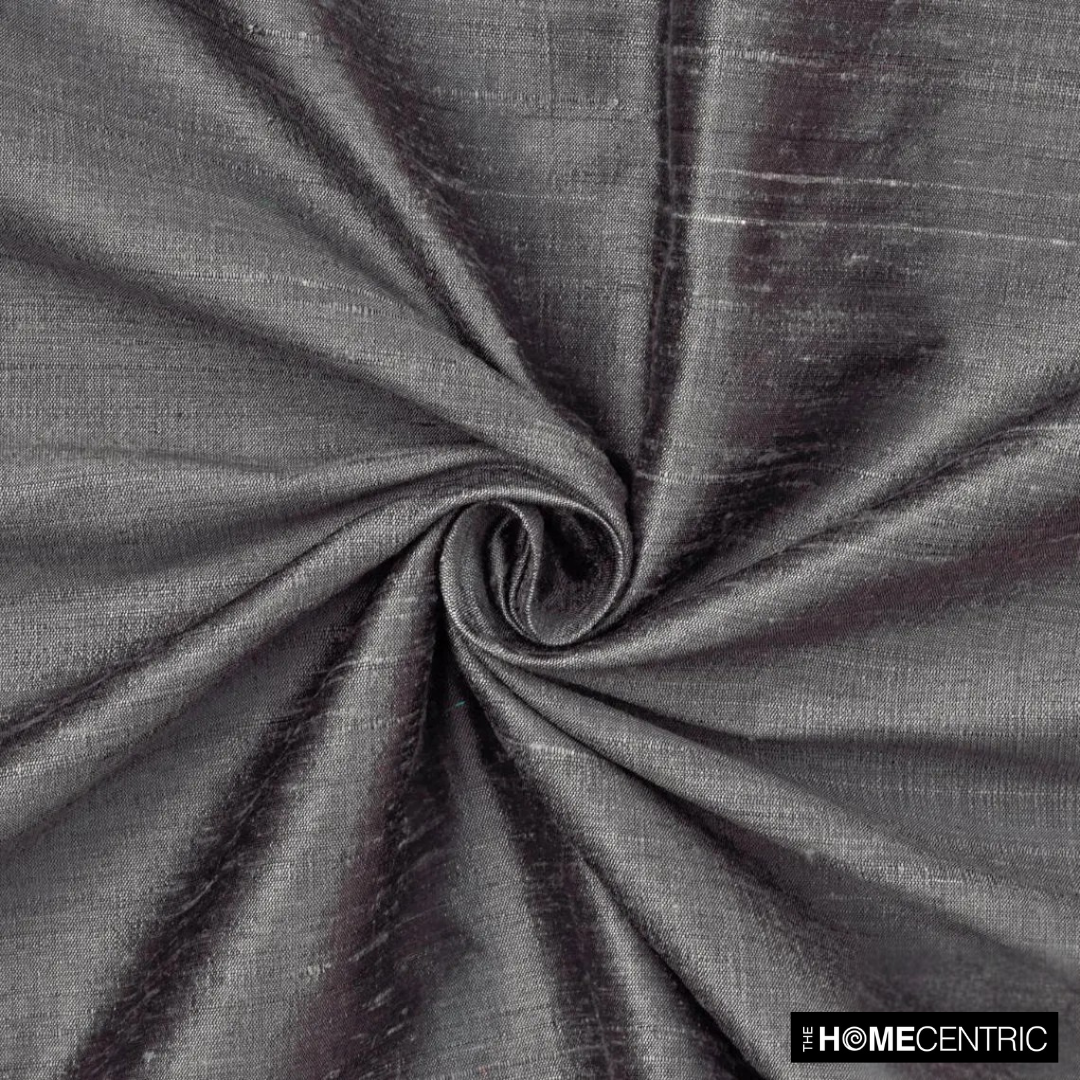 Charcoal Gray 100% Pure Silk Fabric By The Metre