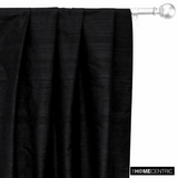 Black 100% Pure Silk Dupioni Fabric By The Metre