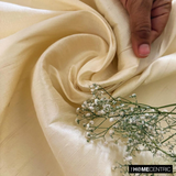 Cream 100% Pure Silk Dupioni Fabric By The Metre