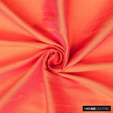 Orange, Pink 100% Pure Silk Fabric By The Metre