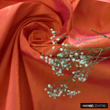 Orange, Pink 100% Pure Silk Dupioni Fabric By The Metre