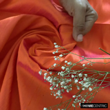 Orange, Pink 100% Pure Silk Dupioni Fabric By The Metre
