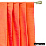 Orange, Pink 100% Pure Silk Dupioni Fabric By The Metre