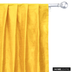 Bright Yellow 100% Pure Silk Dupioni Fabric By The Metre